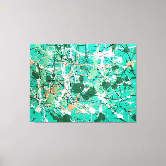 Impressão Em Tela DIVULGADOR COLORIDO LIV - Pintura de ação - Abstra (Frente)