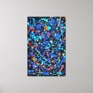 Impressão Em Tela DIVULGADOR COLORIDO XIX - Pintura de ação -Abstrat