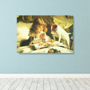 Impressão Em Tela Dizendo Nossas Orações, Suspense Charles Burton Ba