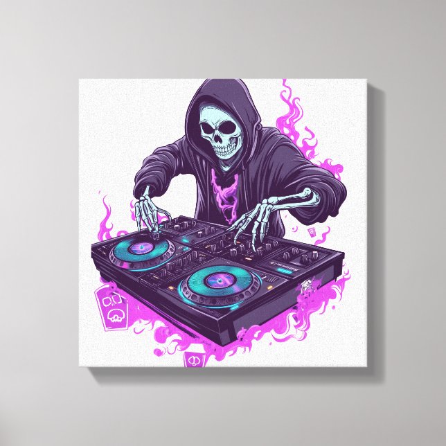 Impressão Em Tela DJ Esqueleto (Frente)