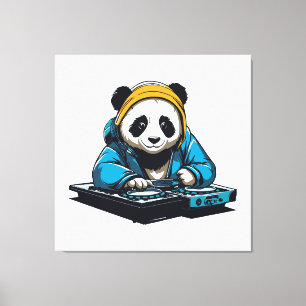 Impressão Em Tela DJ Kawaii Panda