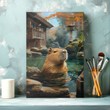 Impressão em Tela do Banho Quente do Capivara Rela