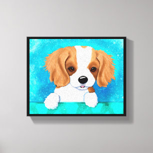 Impressão em tela do Cavalier King Charles
