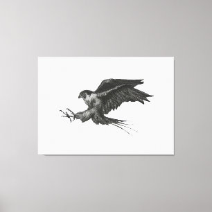 impressão em tela do falcão-peregrino