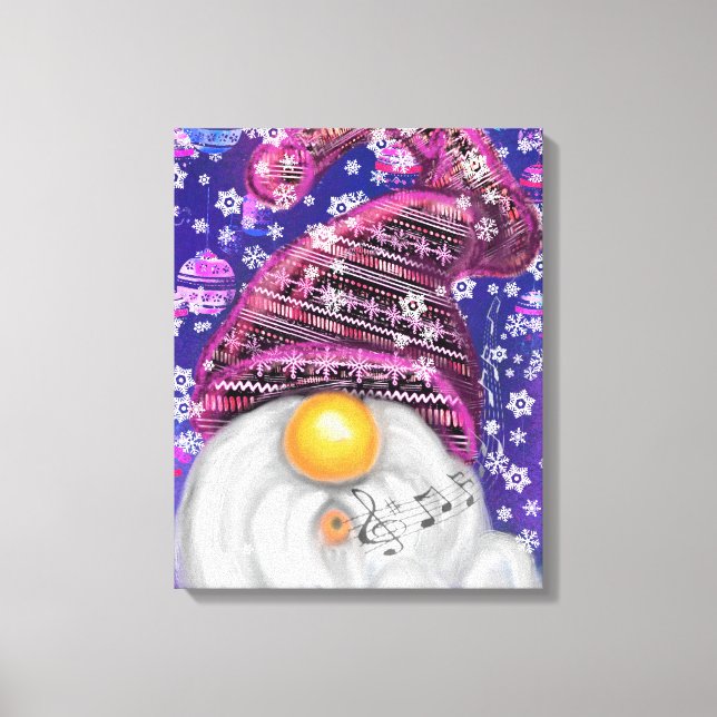 Impressão em Tela do Gnome de Natal (Frente)