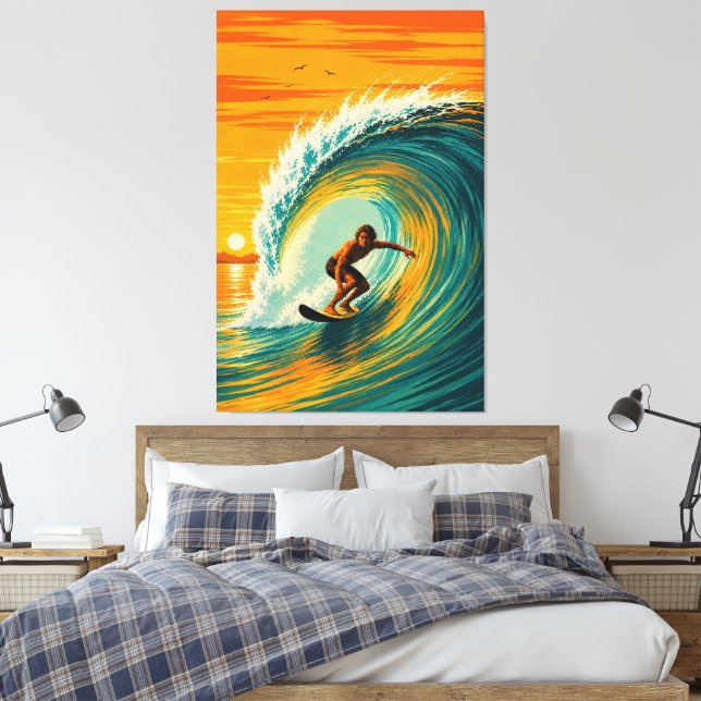 Impressão em Tela do Golden Barrel Surfer (Insitu(Quarto))