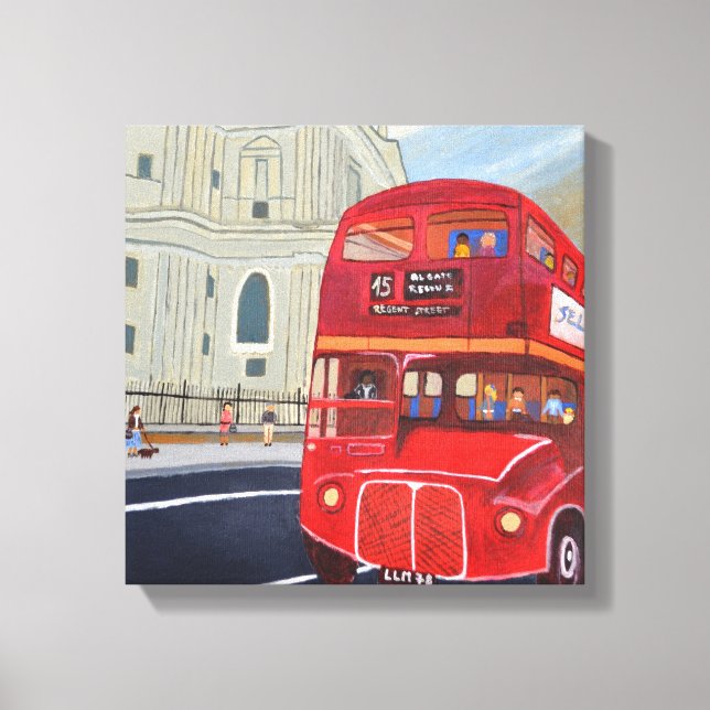 Impressão em Tela do Ônibus Vermelho de Londres (Frente)