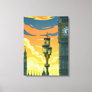 impressão em tela do pôr do sol em Westminster