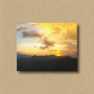 Impressão em Tela do Pôr do Sol, Montanhas e Nuven