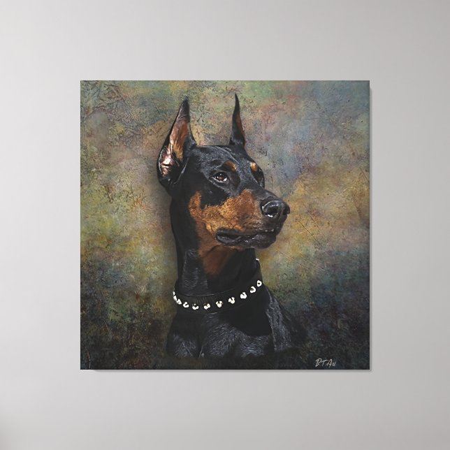 Impressão Em Tela Doberman (Frente)
