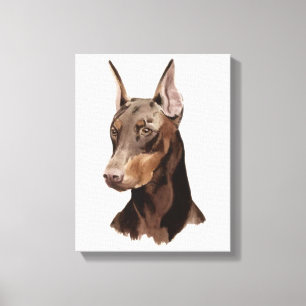 Impressão Em Tela Doberman do cão! Retrato bonito em canvas!