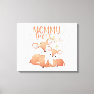 Impressão Em Tela Doe Deer and Fawn Mamãe me ama