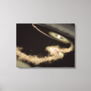 Impressão Em Tela Dois Exoplanetas Gás Orbitando Uma Jovem Estrela