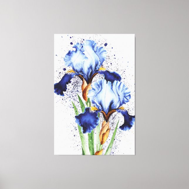 Impressão Em Tela *~* Dois Iris Flower Artsy Iris Painting AP84 (Frente)