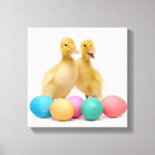 Impressão Em Tela Dois patos com ovos da páscoa