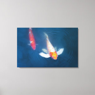 Impressão Em Tela Dois peixes japoneses do koi na lagoa