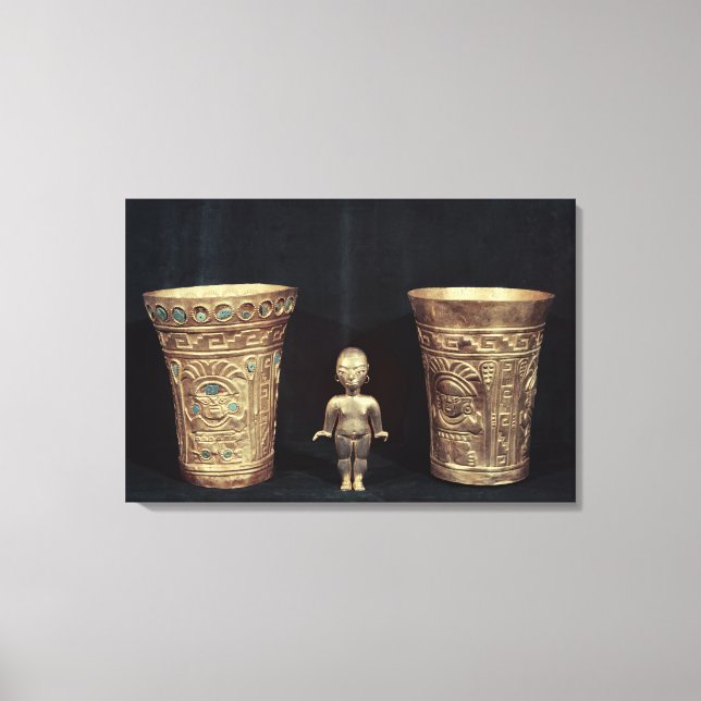 Impressão Em Tela Dois vasos Chimu com figuras mitológicas (Frente)