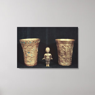 Impressão Em Tela Dois vasos de Chimu com figuras mitológicas