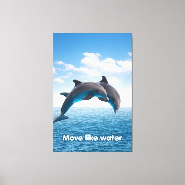 Impressão Em Tela Dolphin Jump Ocean Wall Art Summer Splash Poster (Frente)