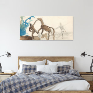 Impressão Em Tela Domando um Cavalo
