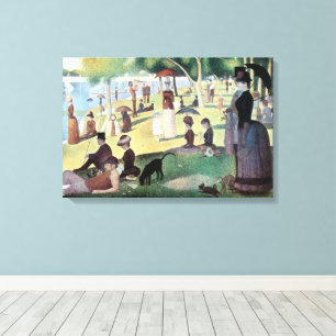 Impressão Em Tela Domingo à tarde, Ilha La Grande Jatte, por Seurat