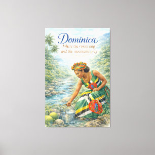 Impressão Em Tela Dominica Onde os Rios Cantam e as Montanhas