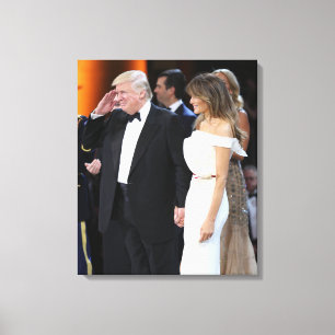 Impressão Em Tela Donald & Melania Trump Na Abertura