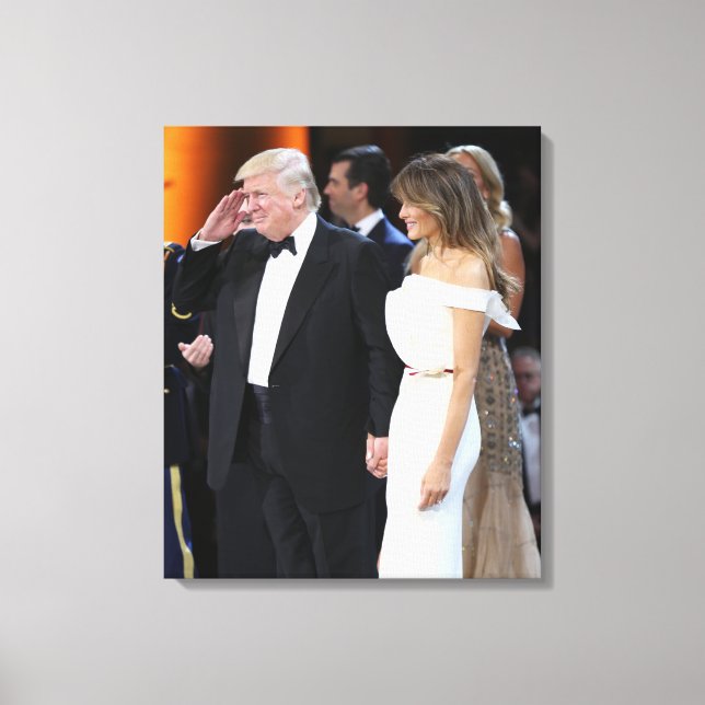 Impressão Em Tela Donald & Melania Trump Na Abertura (Frente)