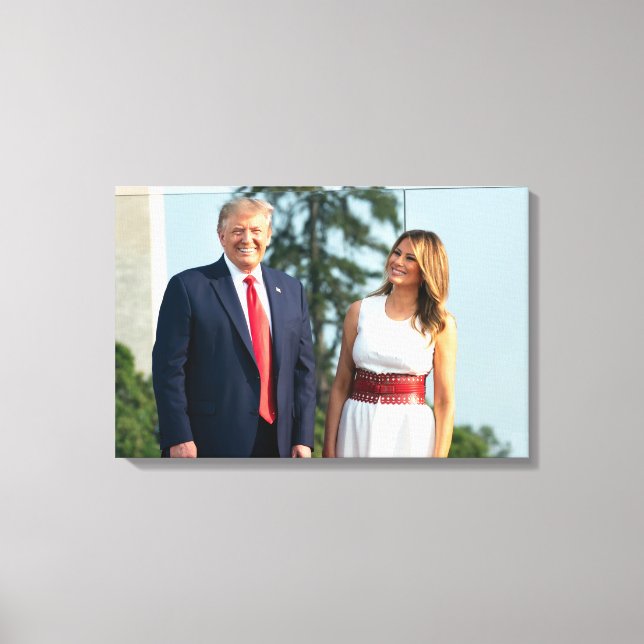 Impressão Em Tela Donald Trump & Melania 4 de julho de 2020 (Frente)
