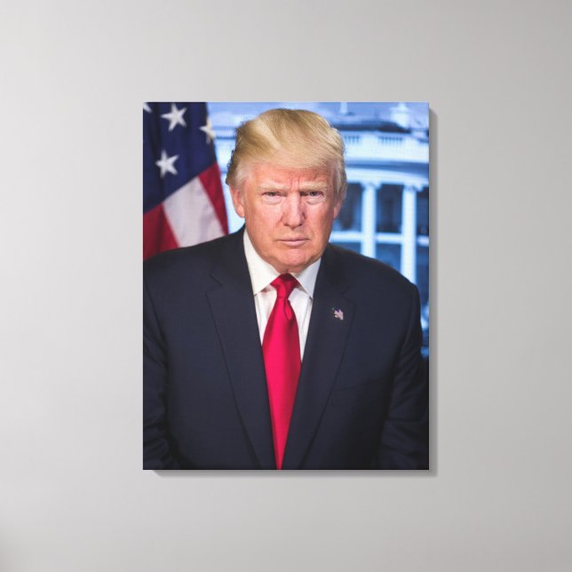 Impressão Em Tela Donald Trump Retrato Presidencial Oficial (Frente)