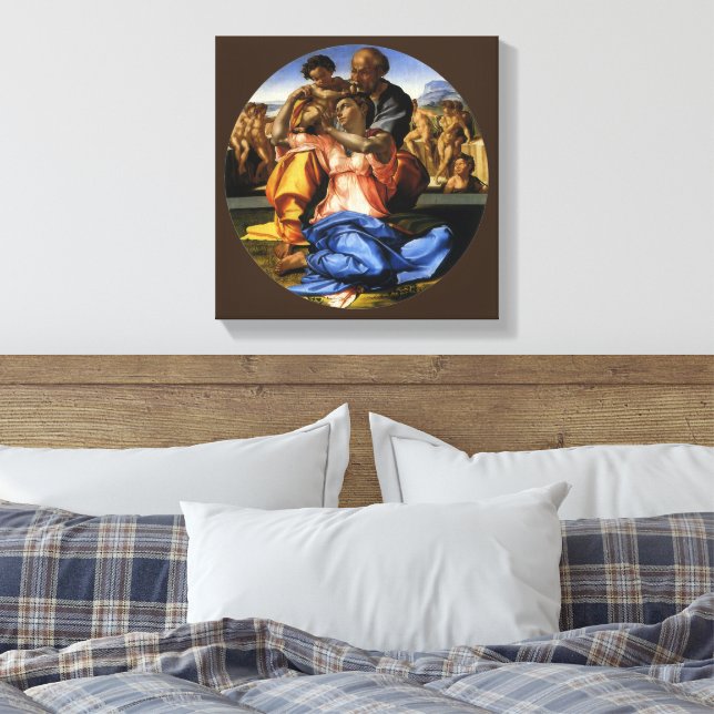 Impressão Em Tela Doni Tondo ou Doni Madonna de Michelangelo (Insitu(Quarto))