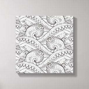 Impressão Em Tela Doodle floral detalhado 6 do teste padrão