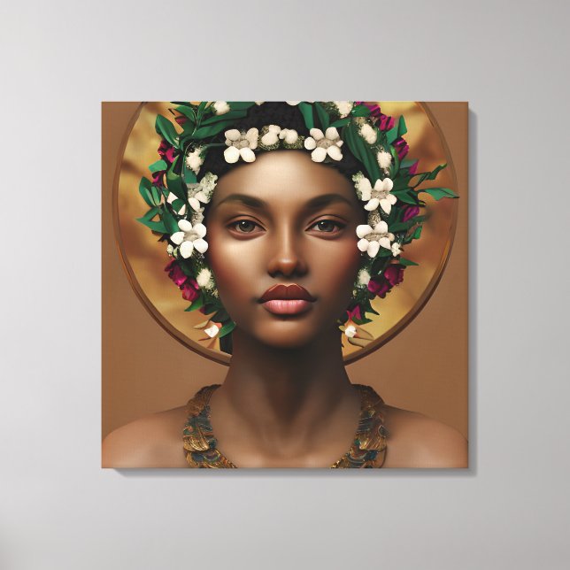 Impressão Em Tela Dor na Potência | Rainha Afro-Americana (Frente)