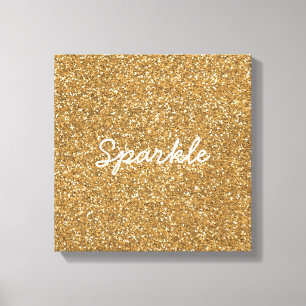 Impressão Em Tela Dourada Glam Faux Glitter