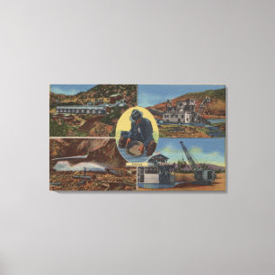 Impressão Em Tela Dourada mineração na Califórnia - Quarz, Dredge