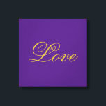 Impressão Em Tela Dourada Script Color Com Caligrafia Roxa<br><div class="desc">Você pode mudar facilmente as fontes e as cores. Você também pode adicionar seu logotipo e a imagem de fundo conforme desejar.</div>