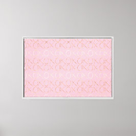 Impressão Em Tela Dourado brilho no XOXO rosa