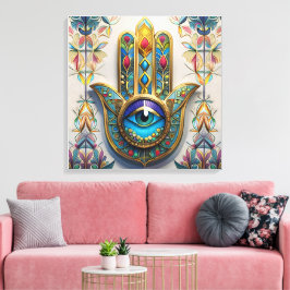 Impressão Em Tela Dourado Colorido Filigree Blue-Green Third Eye Ham