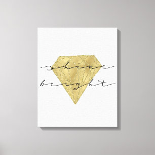 Impressão Em Tela Dourado Diamond Shine