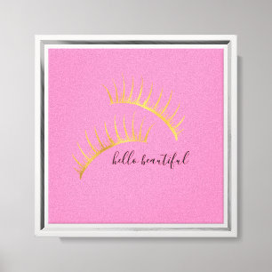 Impressão Em Tela Dourado Glam - Glama Rosa Rosa