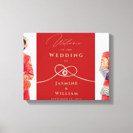 Impressão Em Tela Dourado nó dupla felicidade Chinesa Foto de Casame