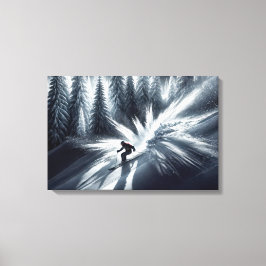 Impressão Em Tela Downhill Skier In the Moonlight