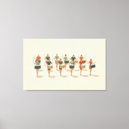 Impressão Em Tela Doze Drummers Arrastando Estêncil-Mod-Médio Estilo