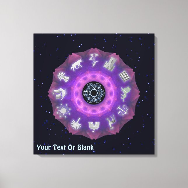 Impressão Em Tela Doze Tribos Fractais (Frente)