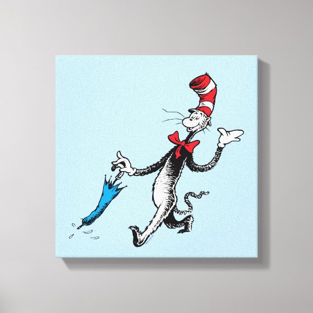 Impressão Em Tela Dr. Seuss | Gato na Marcha dos Guarda-chuvas (Frente)