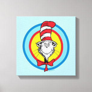 Impressão Em Tela Dr. Seuss Gráfico da Cabeça do Gato no Chapéu