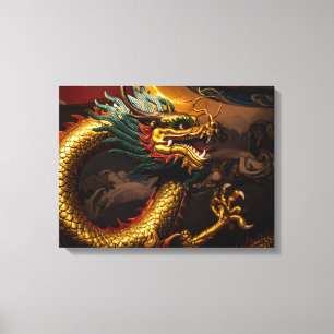 Impressão Em Tela Dragão Chinês