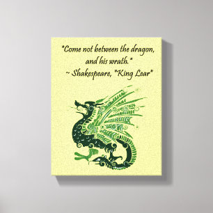 Impressão Em Tela Dragão e Sua Fúria Shakespeare King Lear Cartoon
