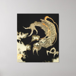 Impressão Em Tela Dragão Emergente de Nuvens Negras Totoya Hokkei