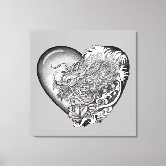 Impressão Em Tela Dragão Heart (Frente)